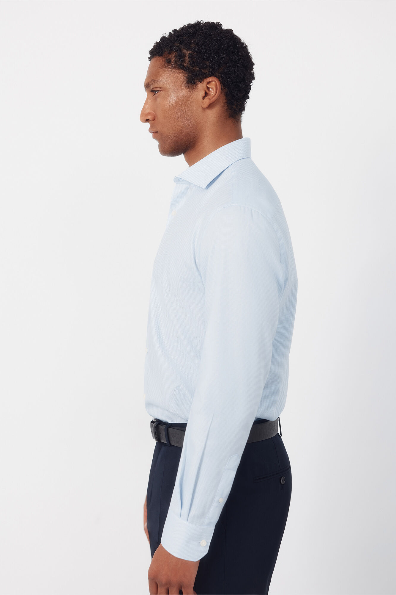 Cortefiel Easy iron houndstooth dress shirt Blue