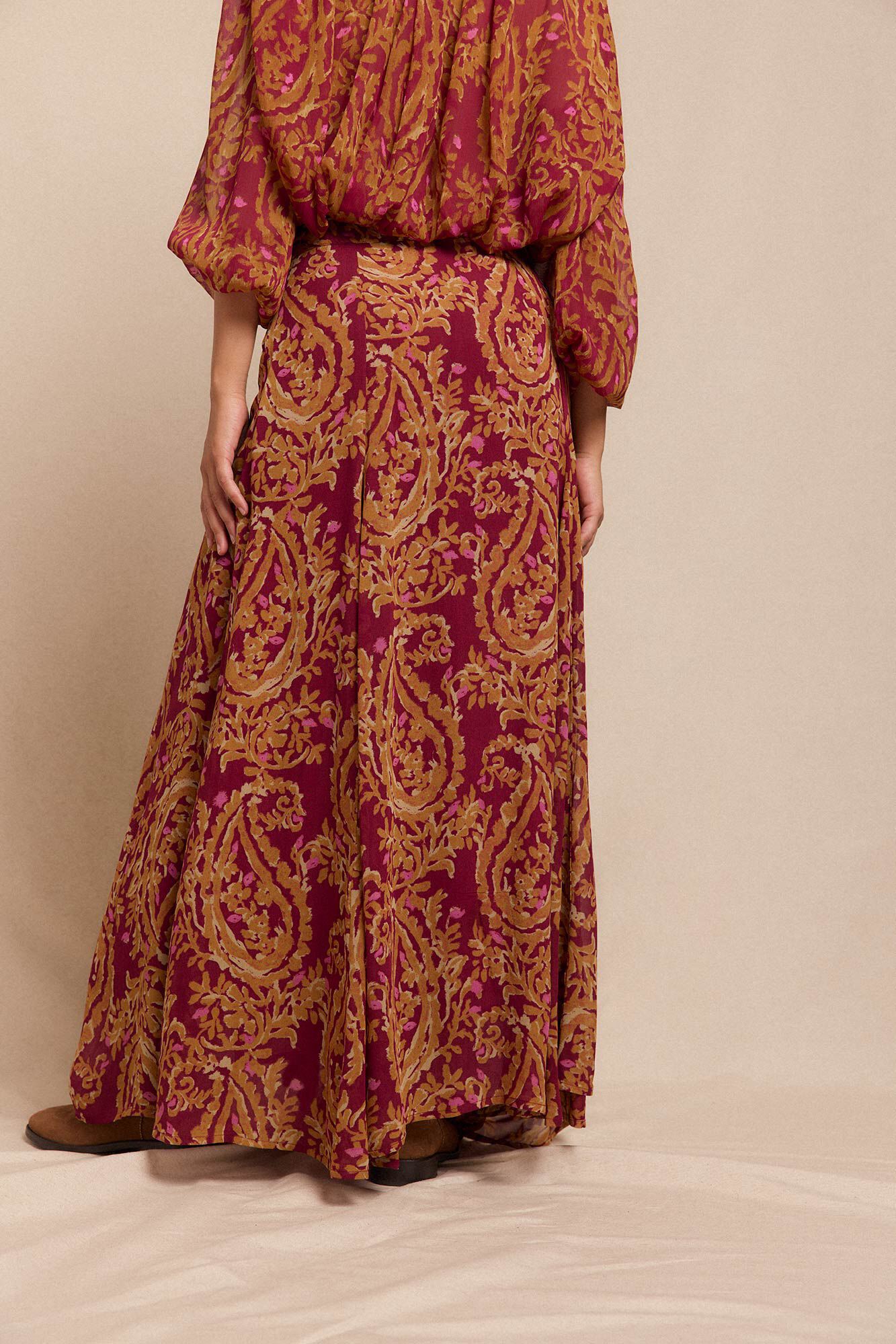 Slowlove Saia midi capa estampada Vermelho