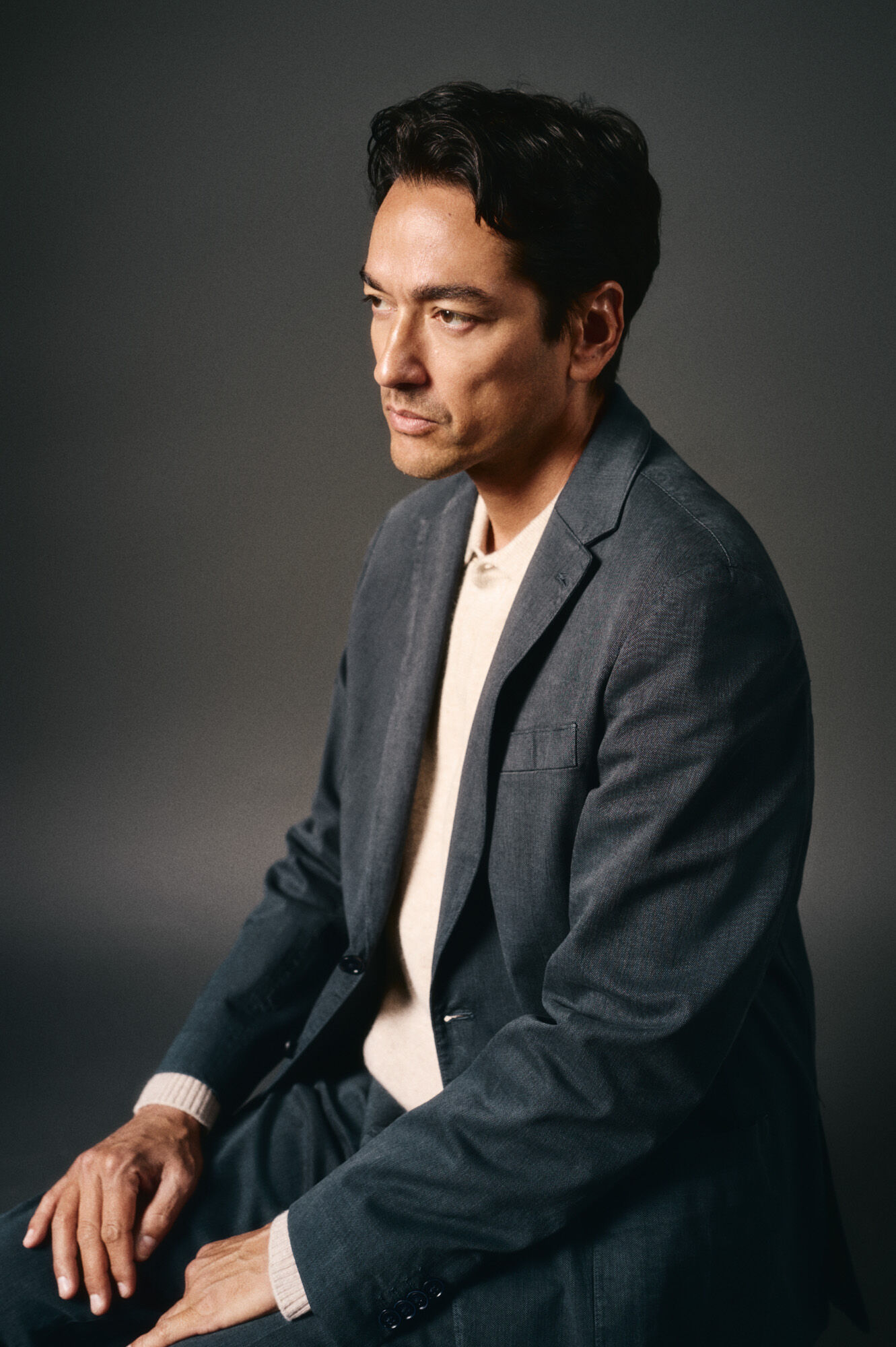 OOTO Americana traje algod&oacute;n coordinado Azul marino