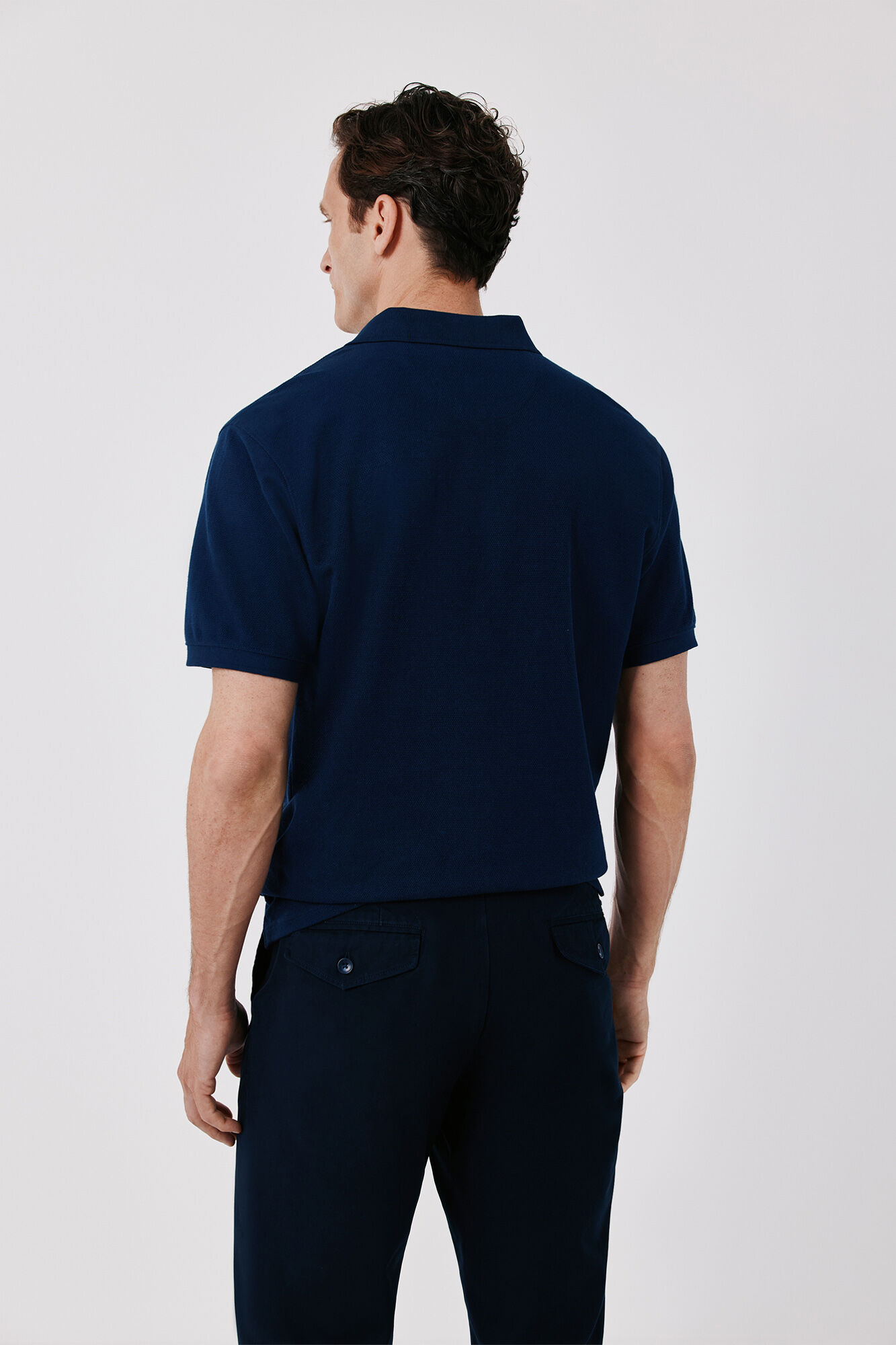 Cortefiel Polo with link structure Kaki