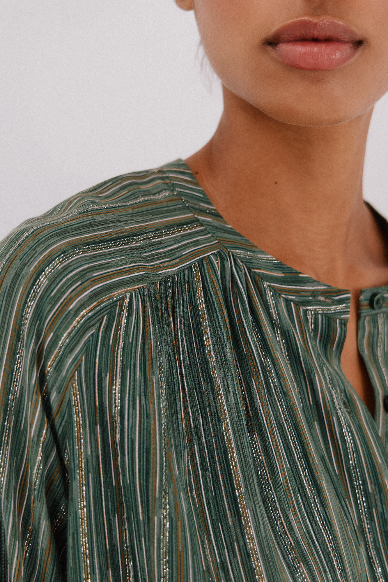 Cortefiel Blusa estampada l&uacute;rex Verde