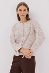 Cortefiel Tweed cardigan Beige