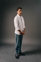 OOTO Camisa de popelina lisa Branco