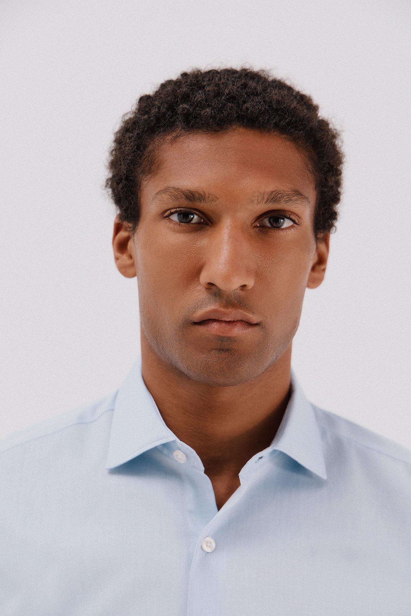 Cortefiel Camisa gemelos lisa f&aacute;cil plancha Azul