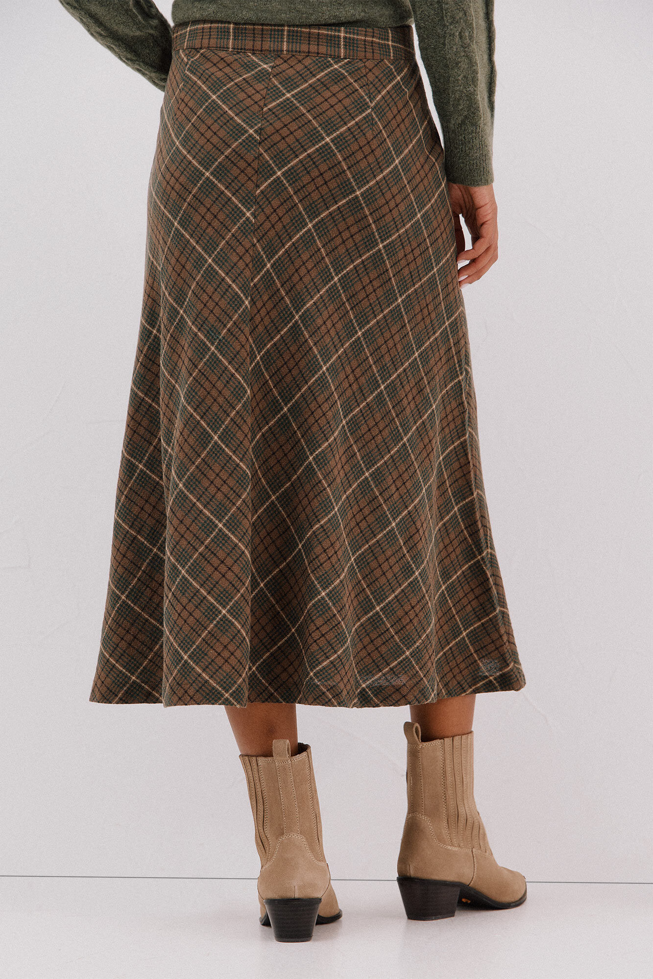 Cortefiel Saia capa xadrez Verde