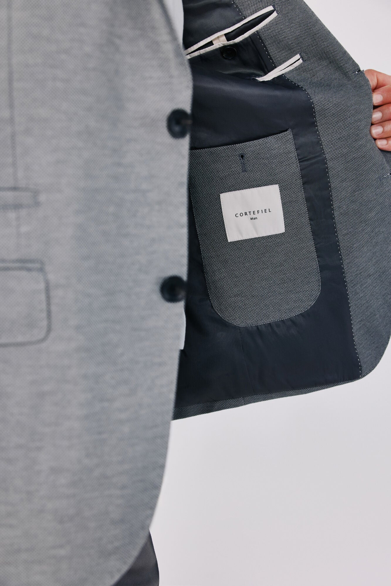 Cortefiel Basic knit blazer Dark grey