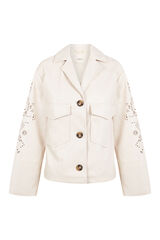 Slowlove Cazadora perforados en manga Beige