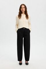 Selected Organic cotton barrel trousers Black