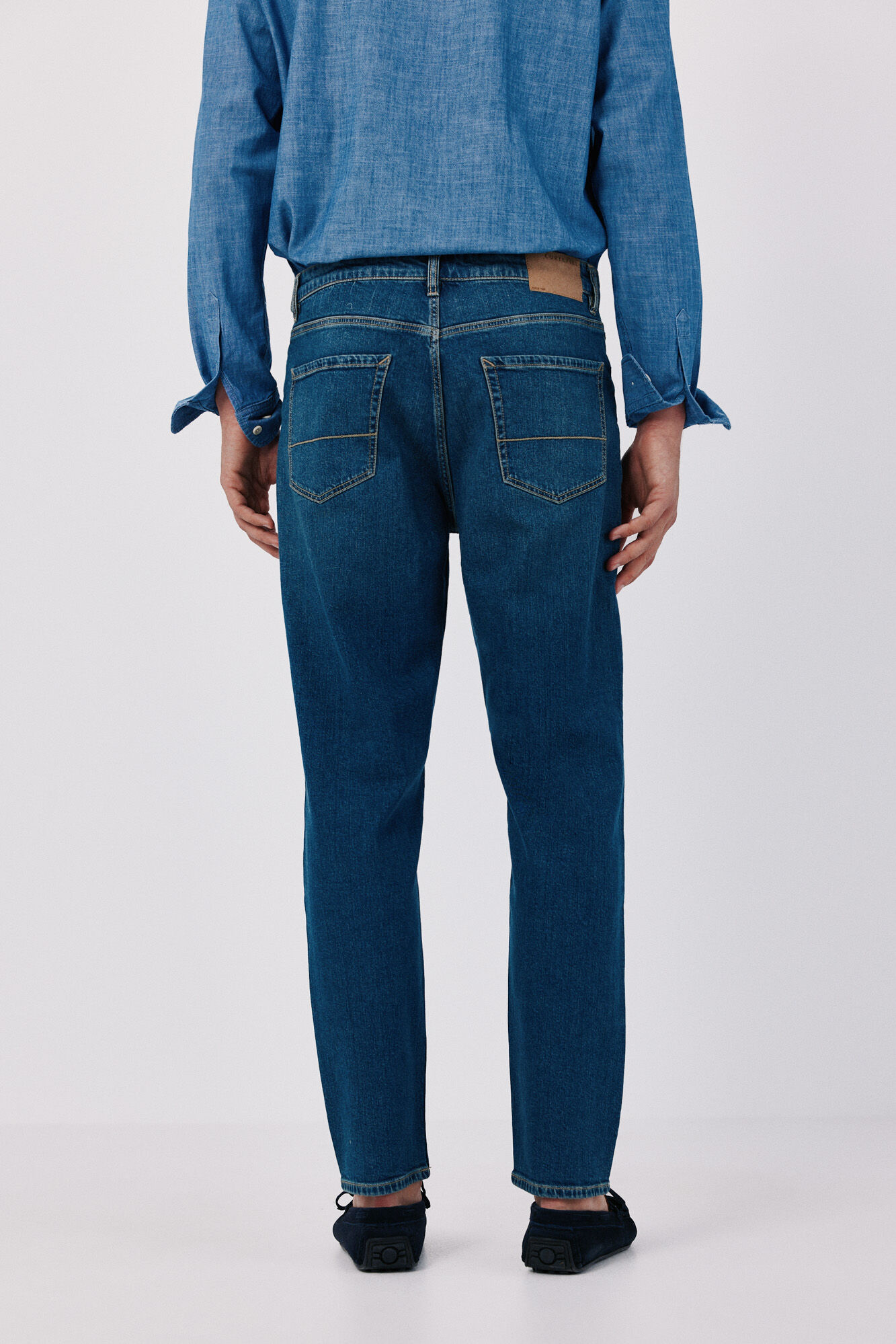 Cortefiel Lightweight slim tapered jeans Blue