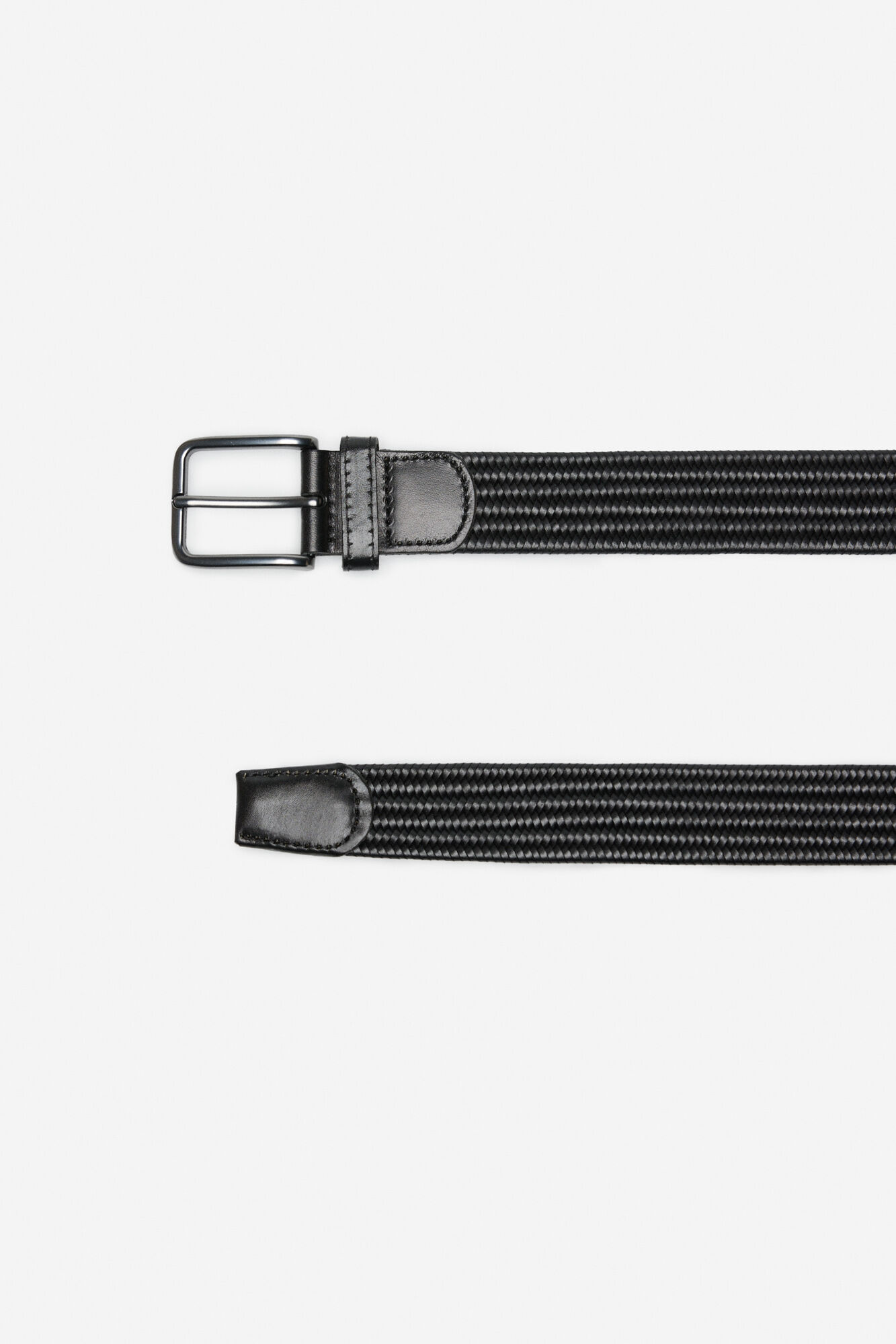 Cortefiel Cintur&oacute;n trenzado elastico Negro