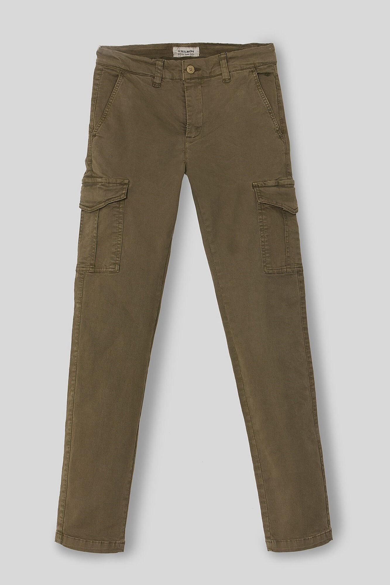 Silbon Casual khaki cargo trousers Kaki