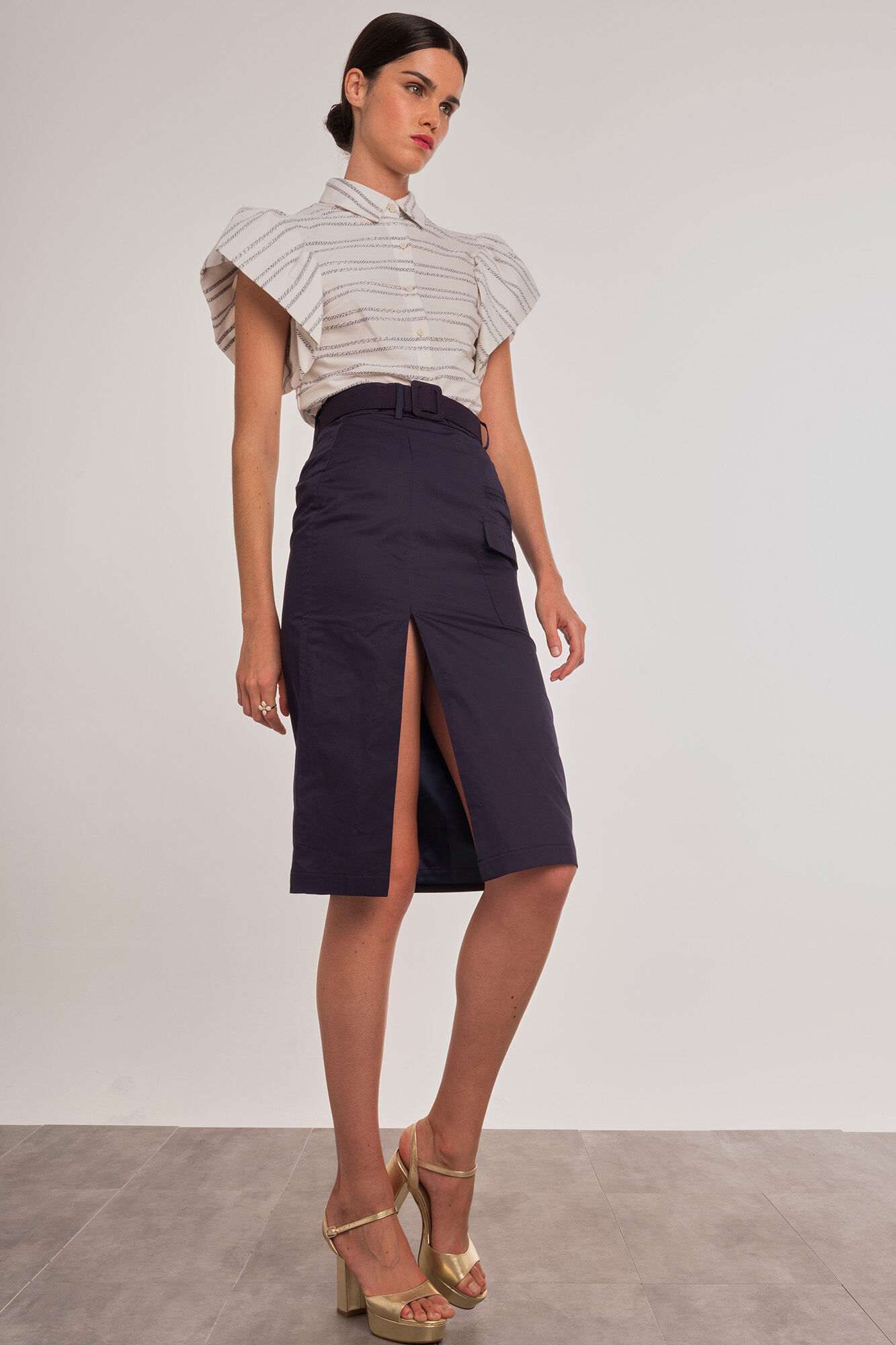 Dolores Promesas Cargo pocket midi skirt Navy