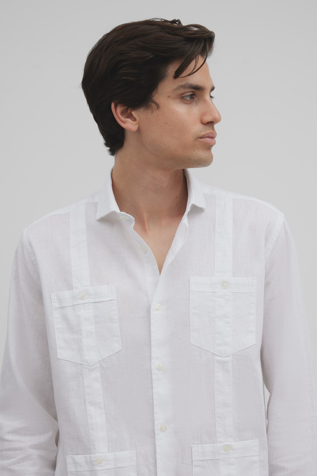 Silbon Silbon soft casual guayabera shirt White