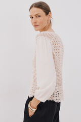Cortefiel Combined crochet blouse White