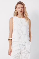 Cortefiel Embroidered blouse White