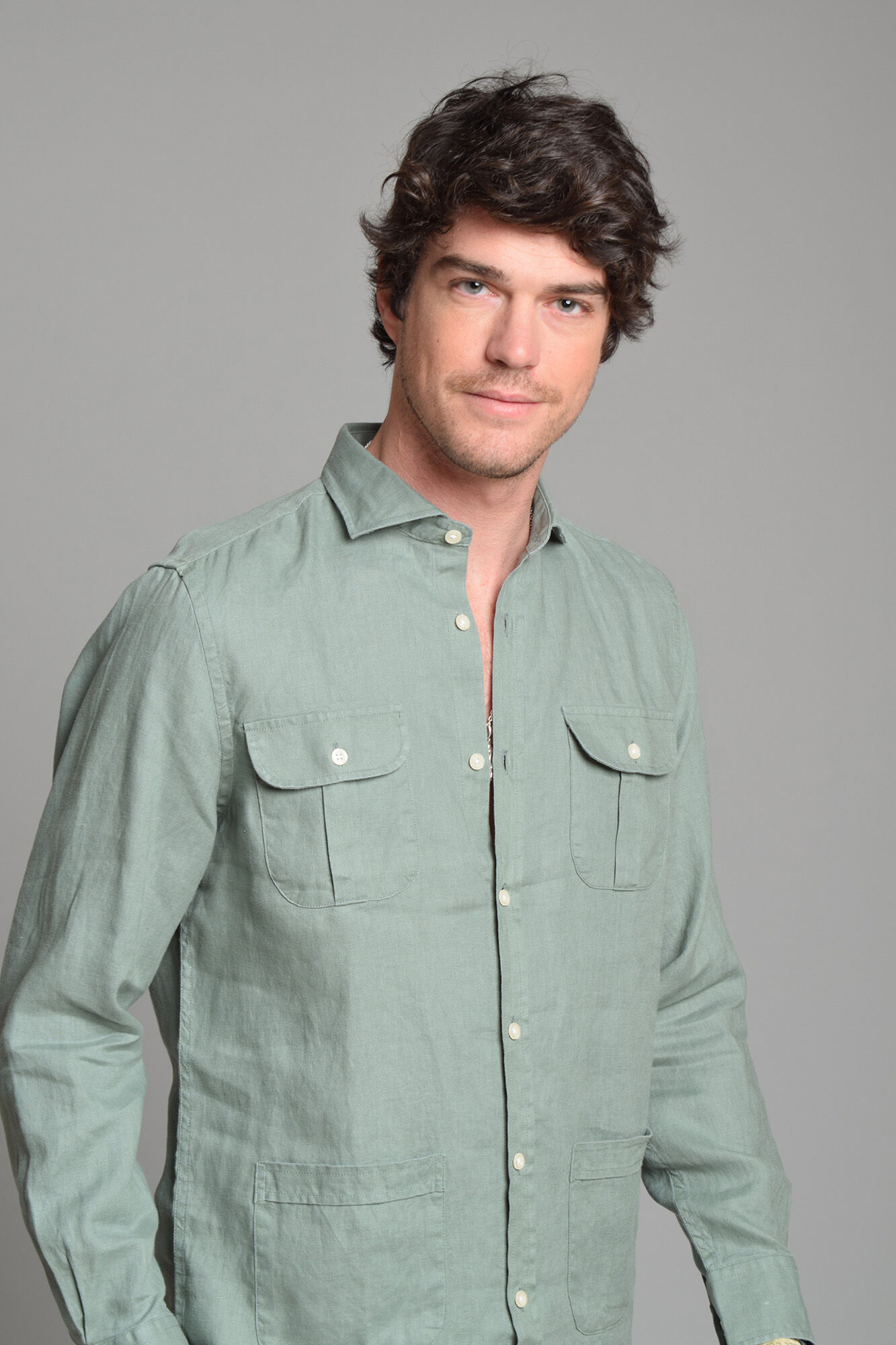 Cloking Regular fit casual guayabera Green