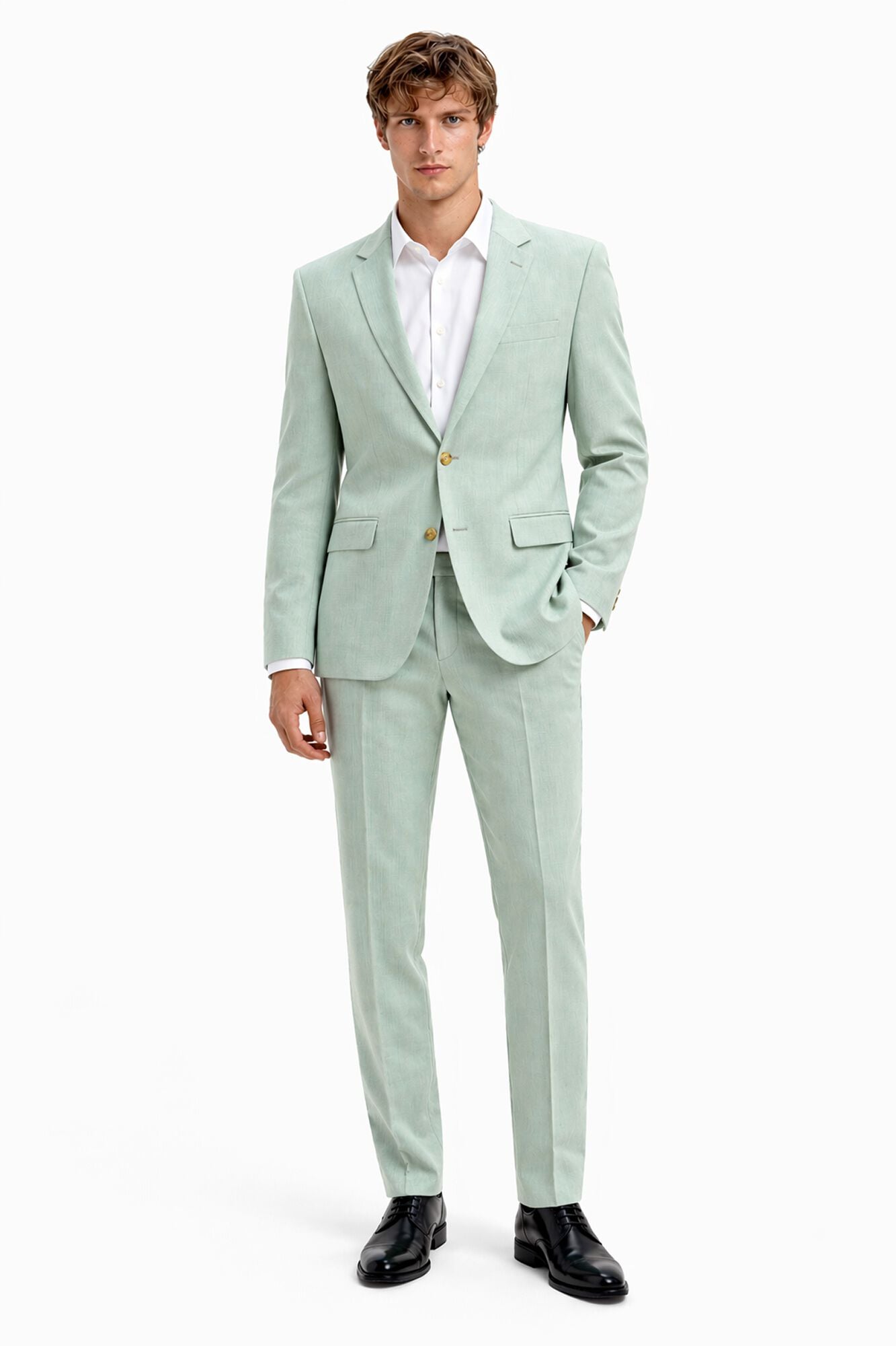 Selected Cal&ccedil;a de alfaiataria Slim Fit