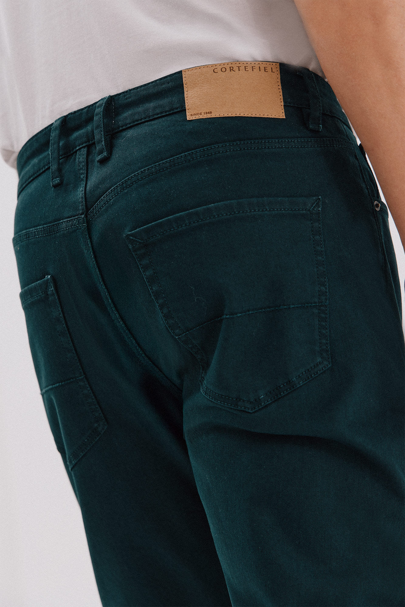 Cortefiel 5-pocket regular fit coloured trousers Dark green