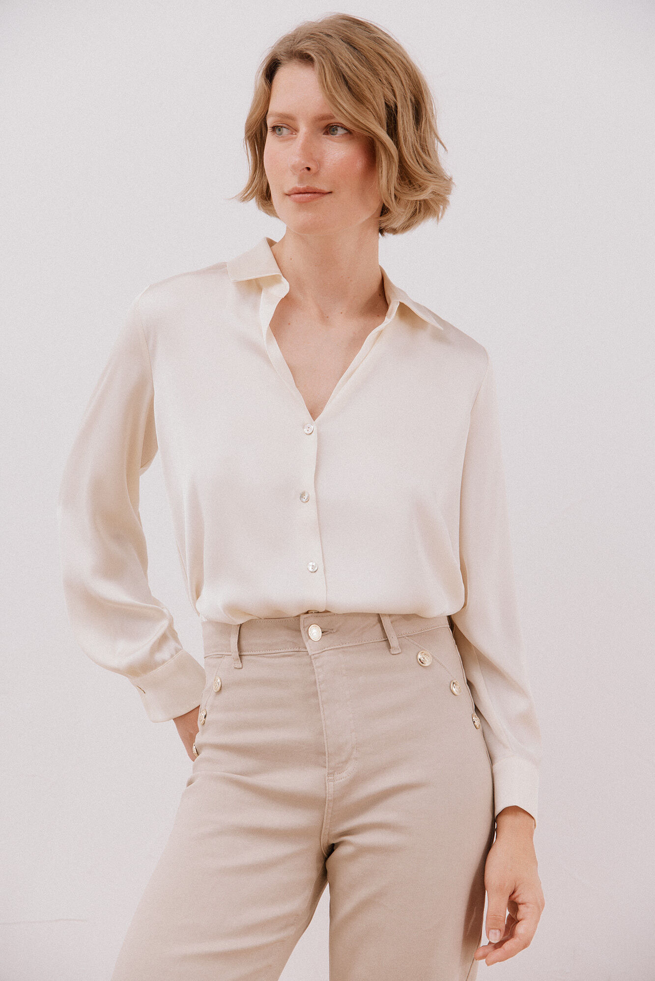 Cortefiel Camisa satinada