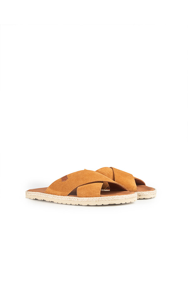 Cortefiel Niger split leather sandals  Brown