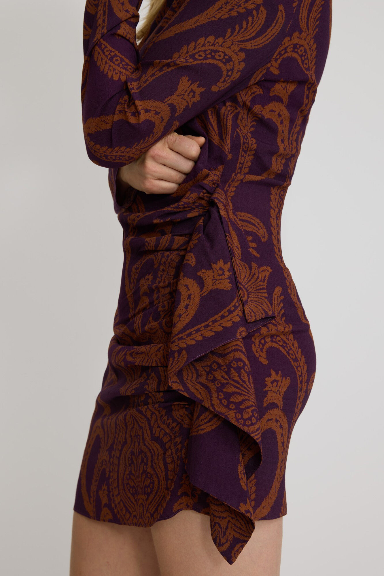 Silbon Vestido curto estampado drapeado Multicolorido