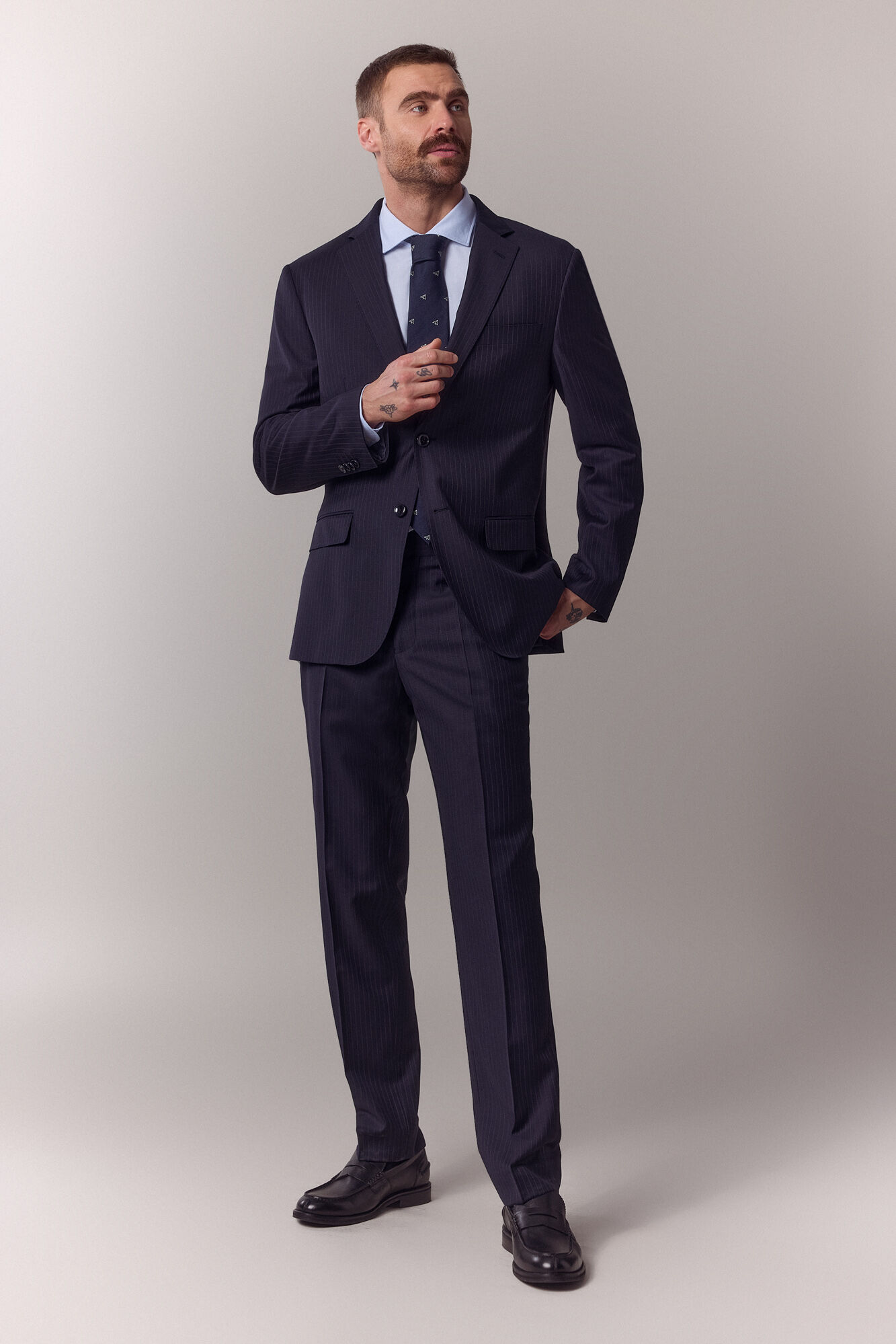 OOTO Pantal&oacute;n traje espiga Azul marino