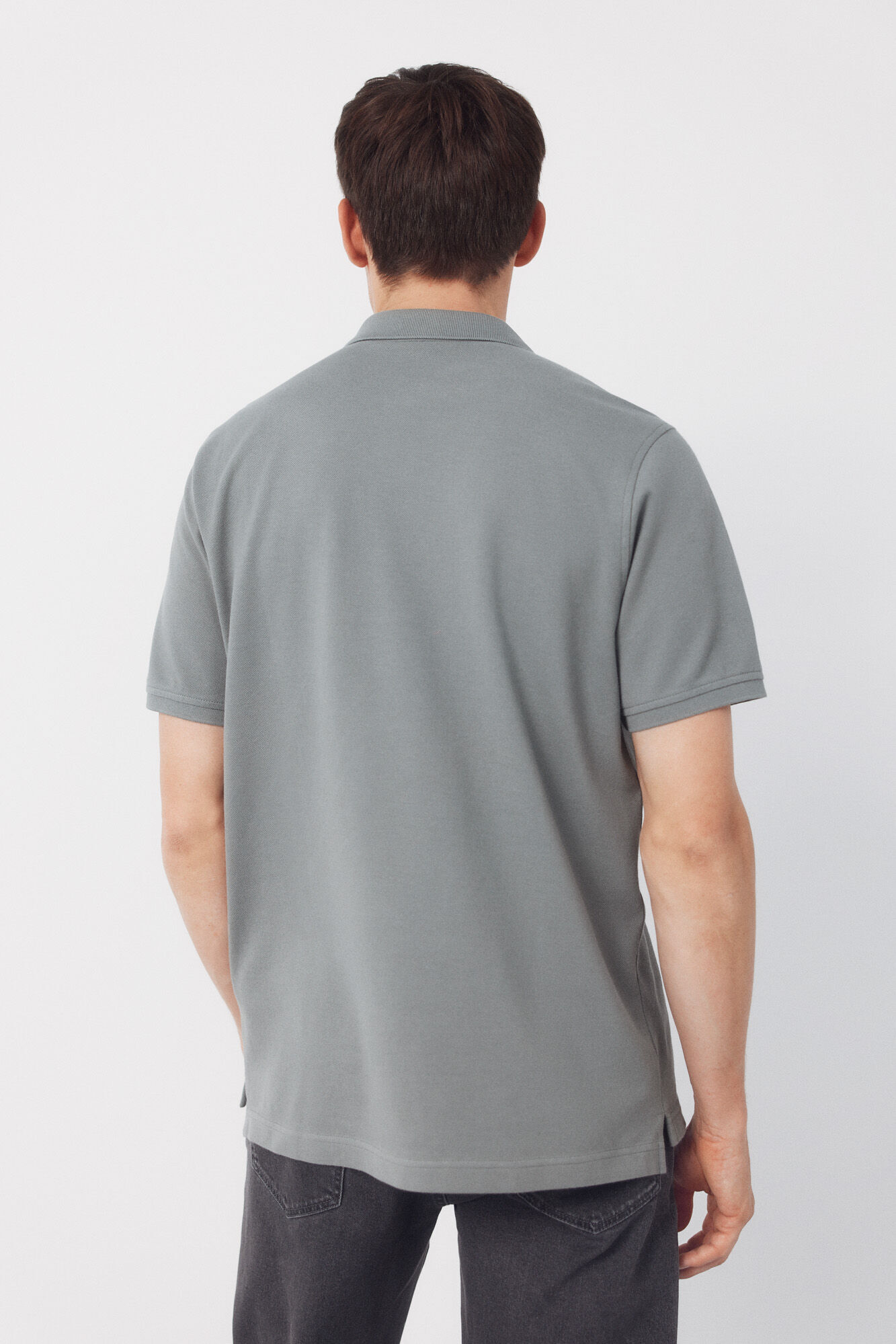 Cortefiel Piqu&eacute; basic polo shirt Grey