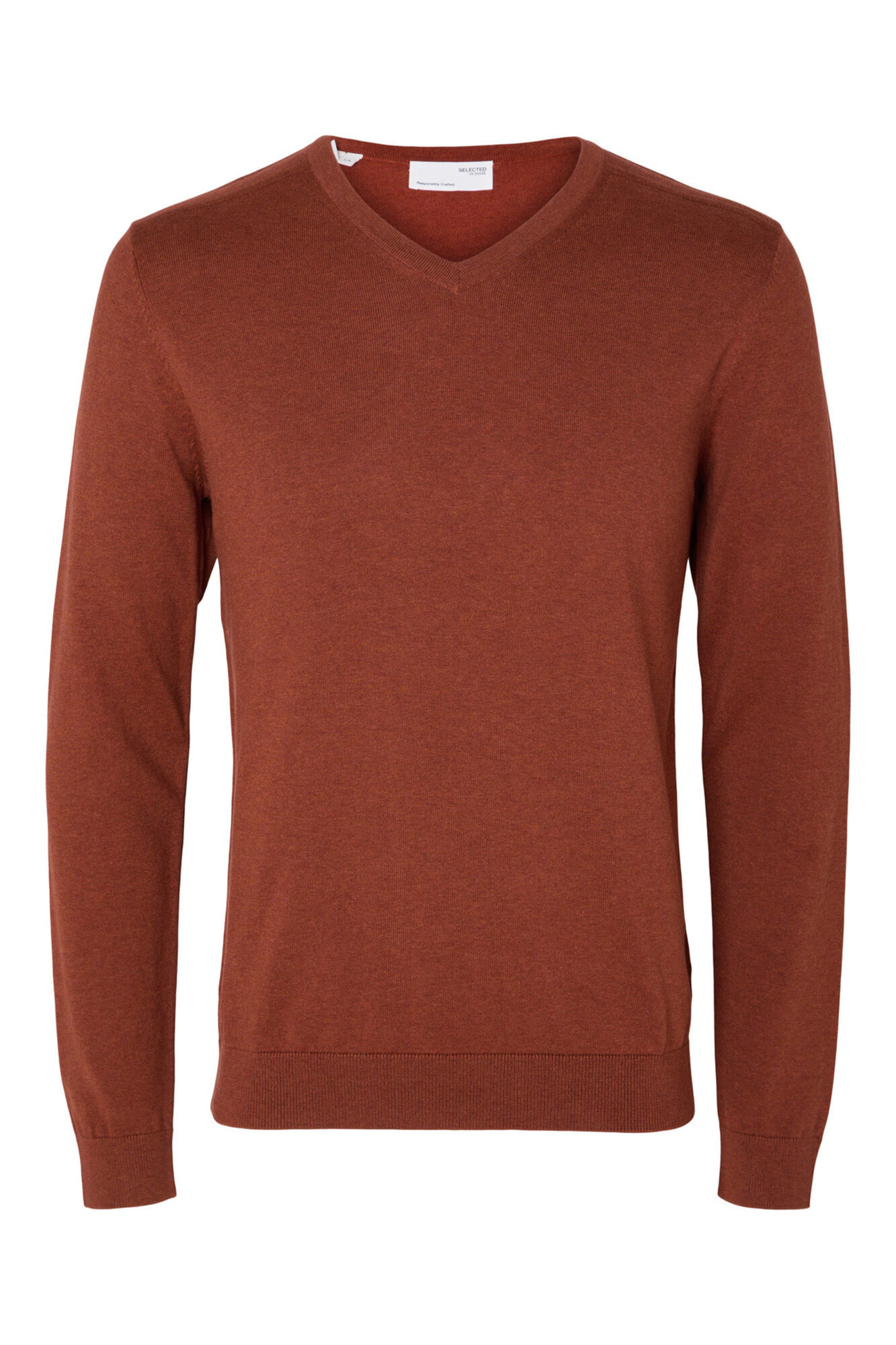 Selected Jersey con cuello de pico 100% algod&oacute;n Rojo