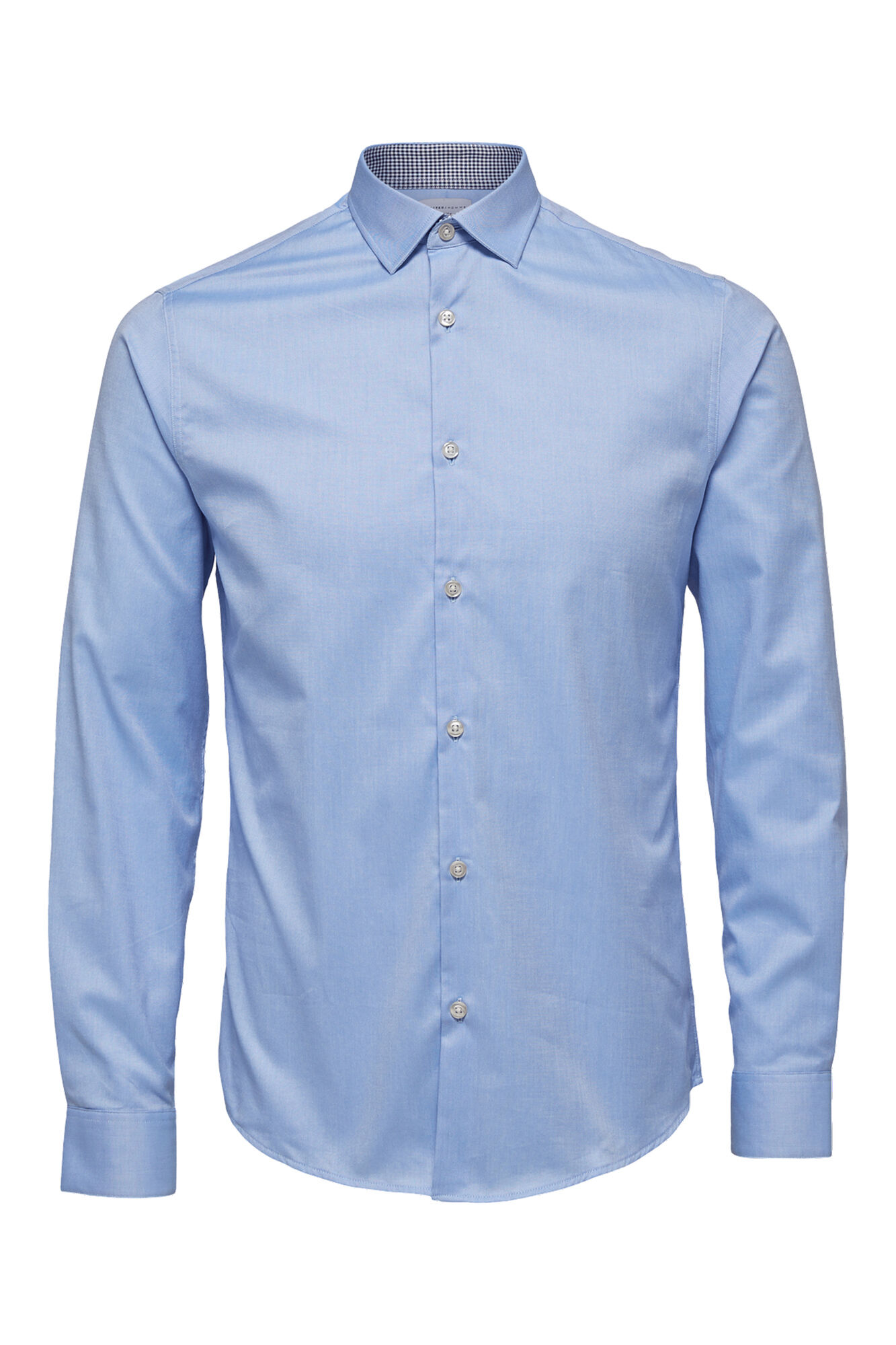 Selected Formal Slim Fit dress shirt made with organic cotton.  Blue
