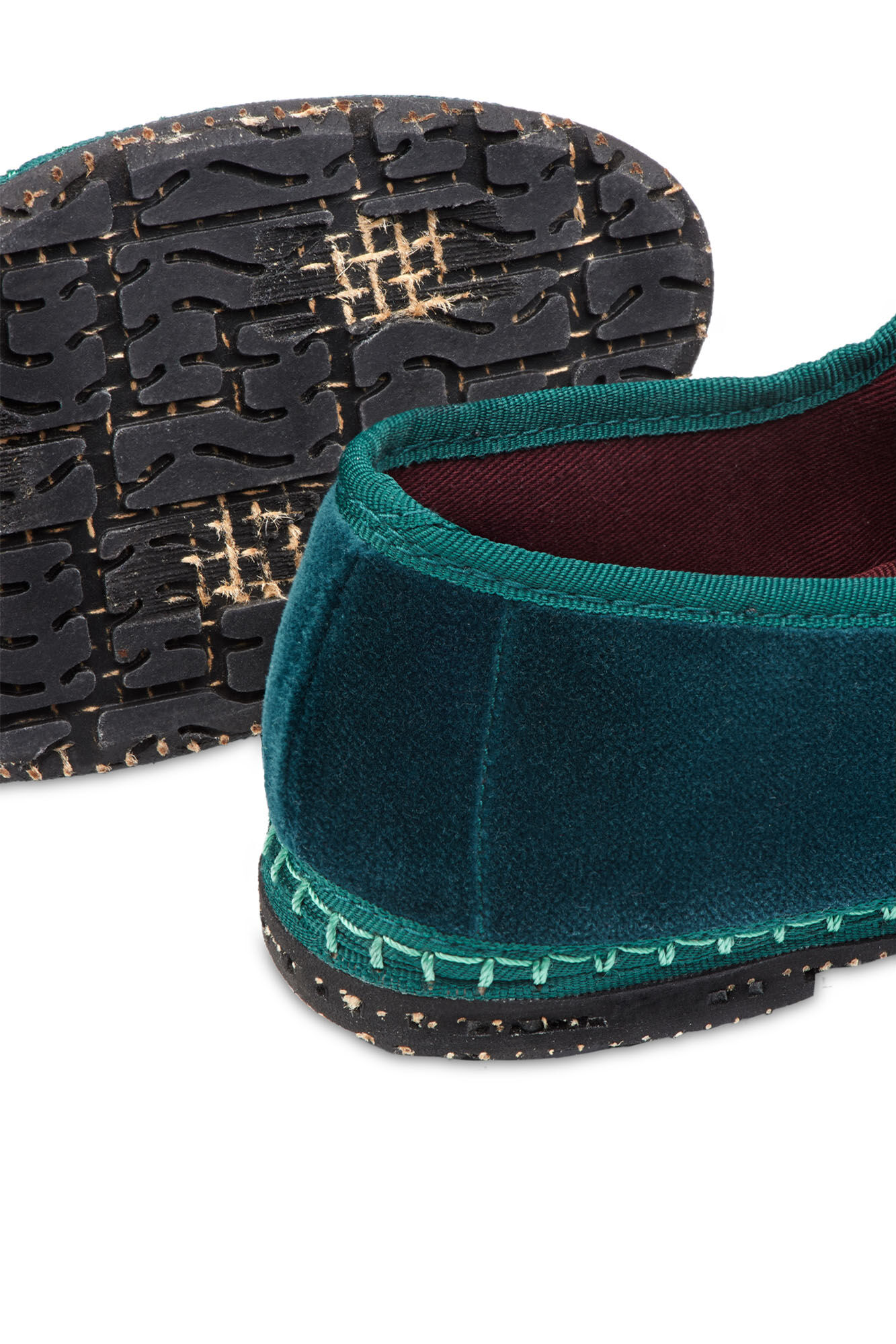 Flabelus Veludo Mary Janes Verde