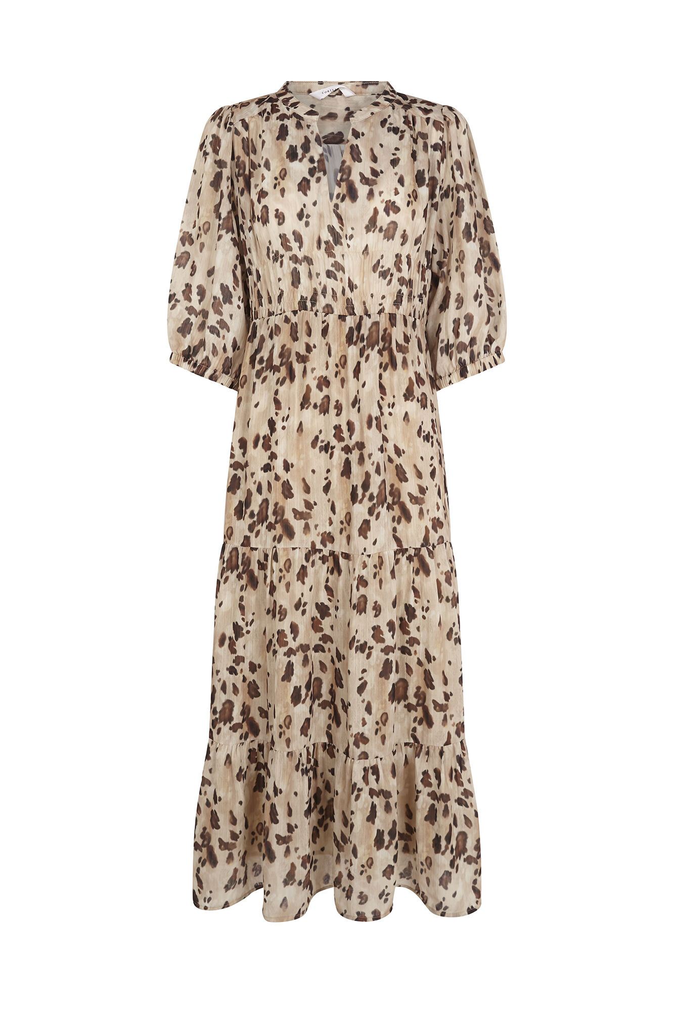 Cortefiel Long fitted print dress Multicolour