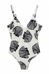 Cortefiel Shaping swimsuit with rings Ivory