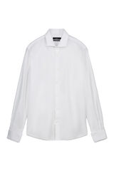 Cortefiel Slim fit easy iron cuff shirt with twin cuffs White