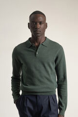 PuroEGO Camisola gola em bico algod&atilde;o Verde