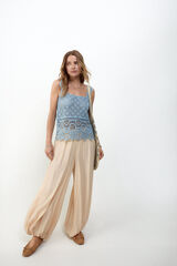 Slowlove Top crochet tirantes Azul
