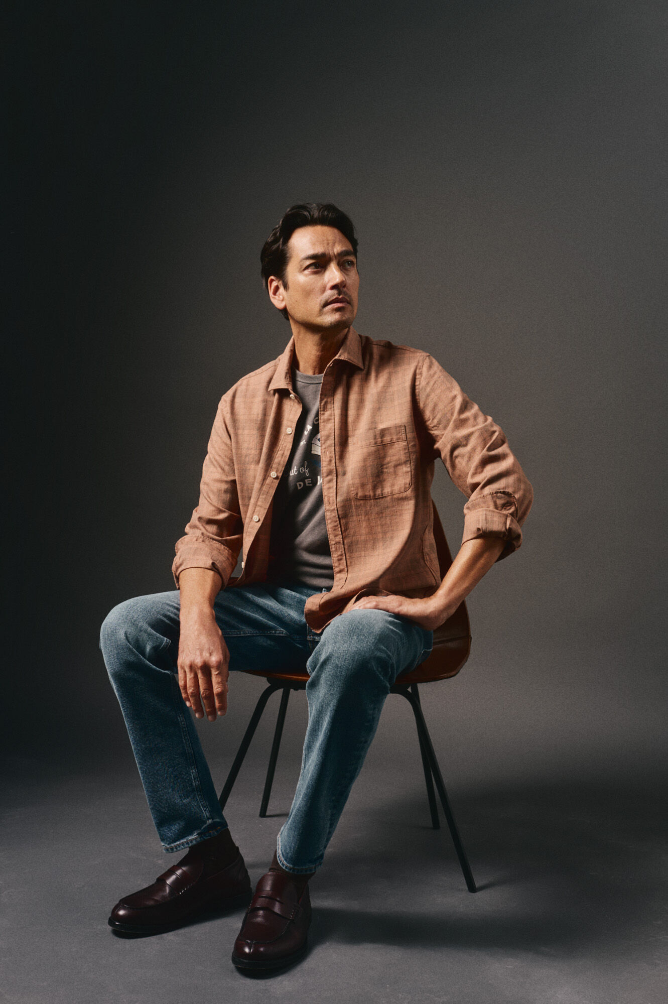 OOTO Camiseta gr&aacute;fica lavada Cinzento