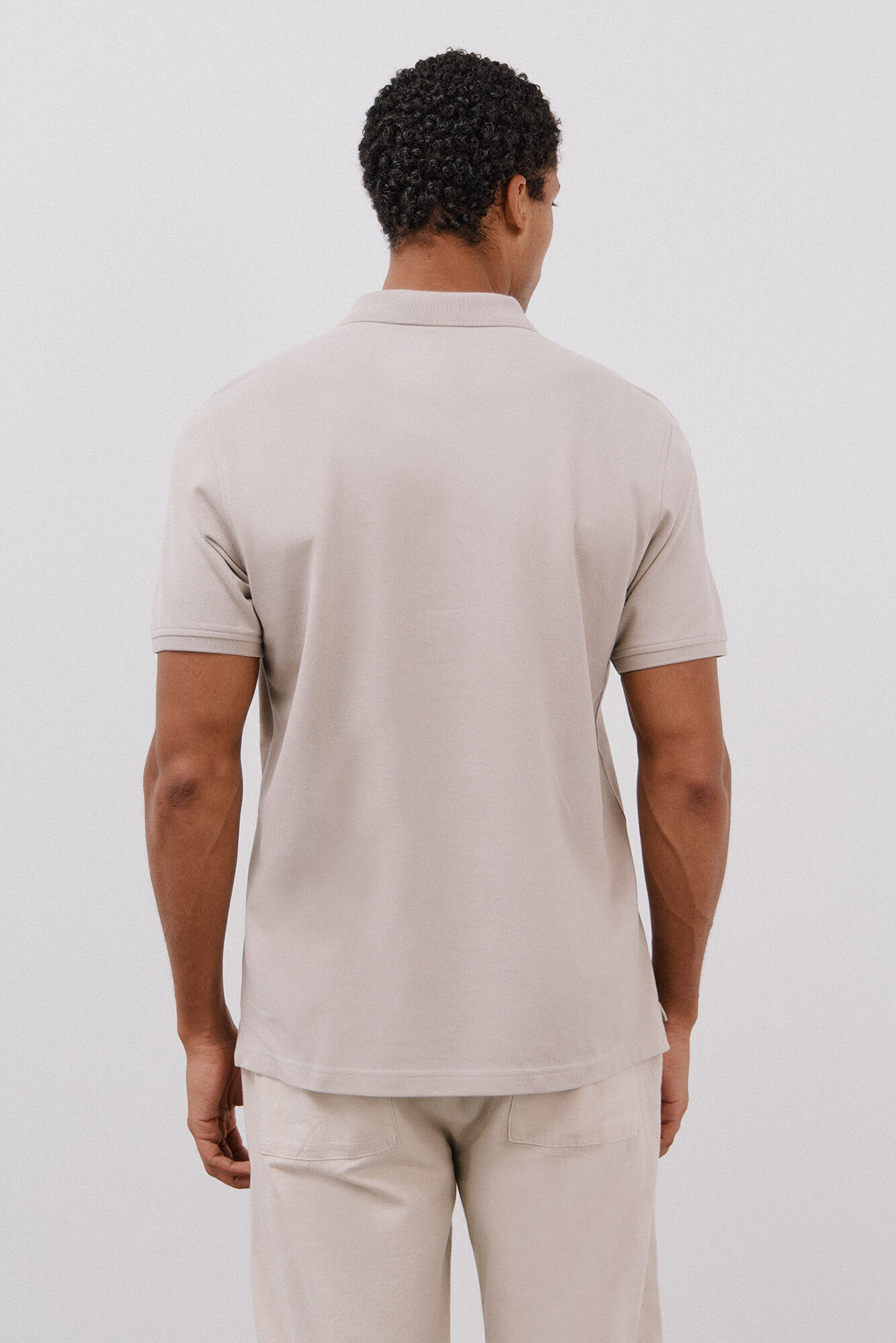 Cortefiel Basic piqu&eacute; polo shirt Beige
