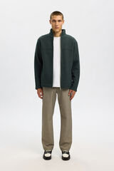 Selected Casaco de malha 100% l&atilde; com fecho-&eacute;clair Verde