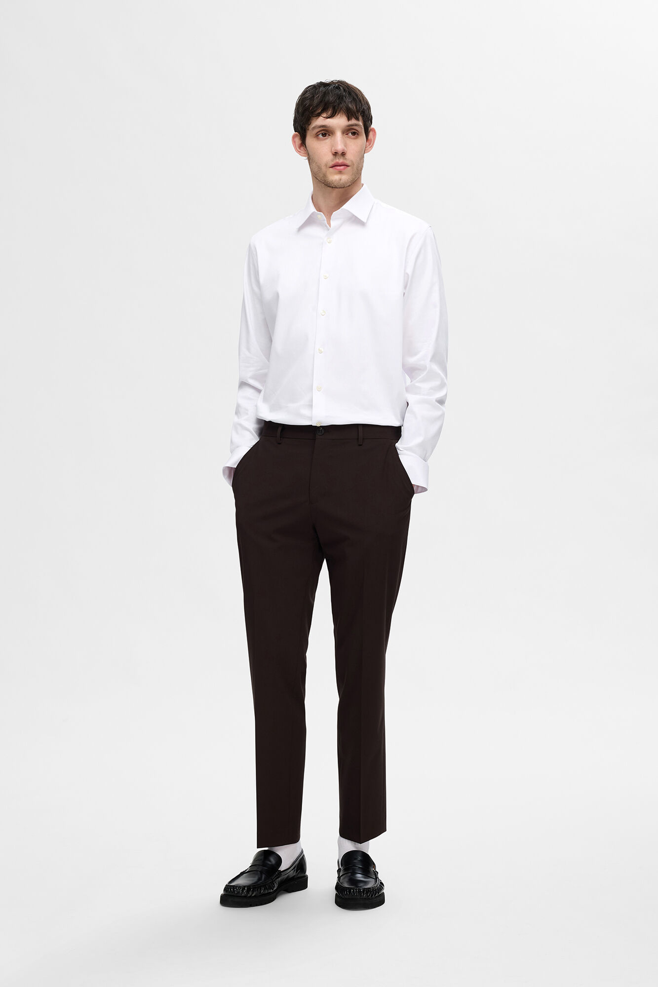 Selected Camisa Slim Fit de vestir Branco