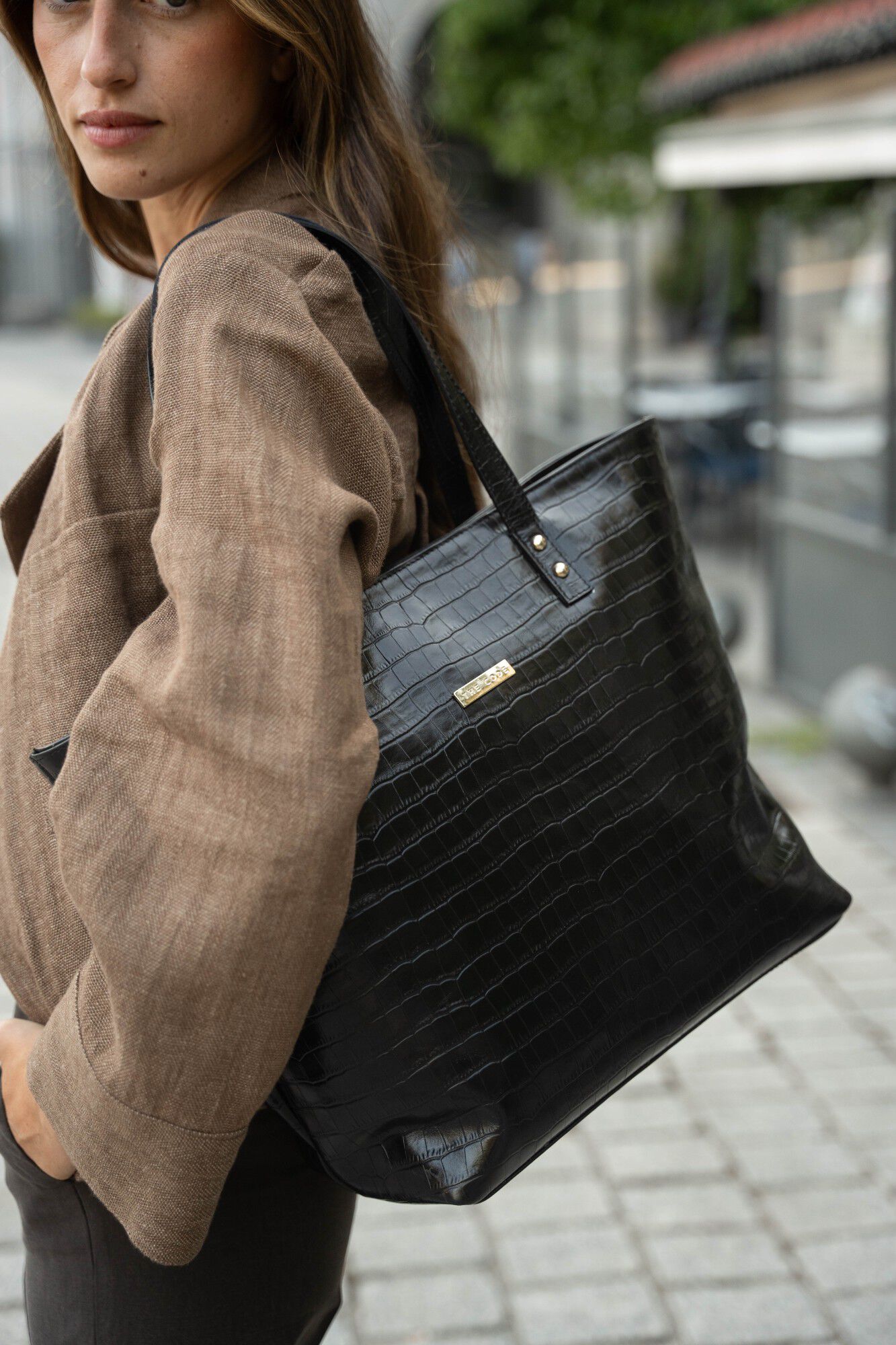 The Code Mala shopper Arizona em pele Preto