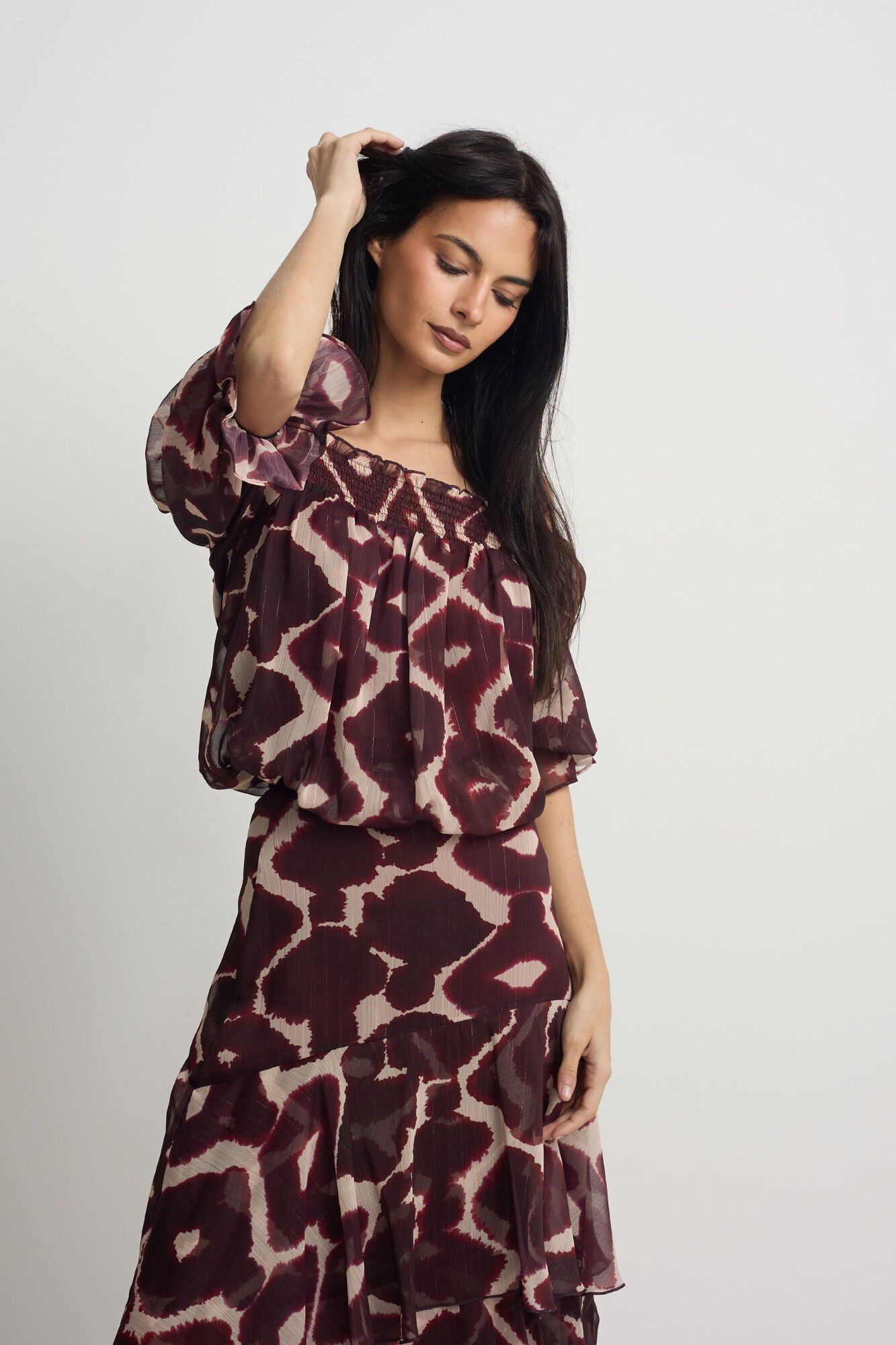 Silbon Falda larga volantes estampado