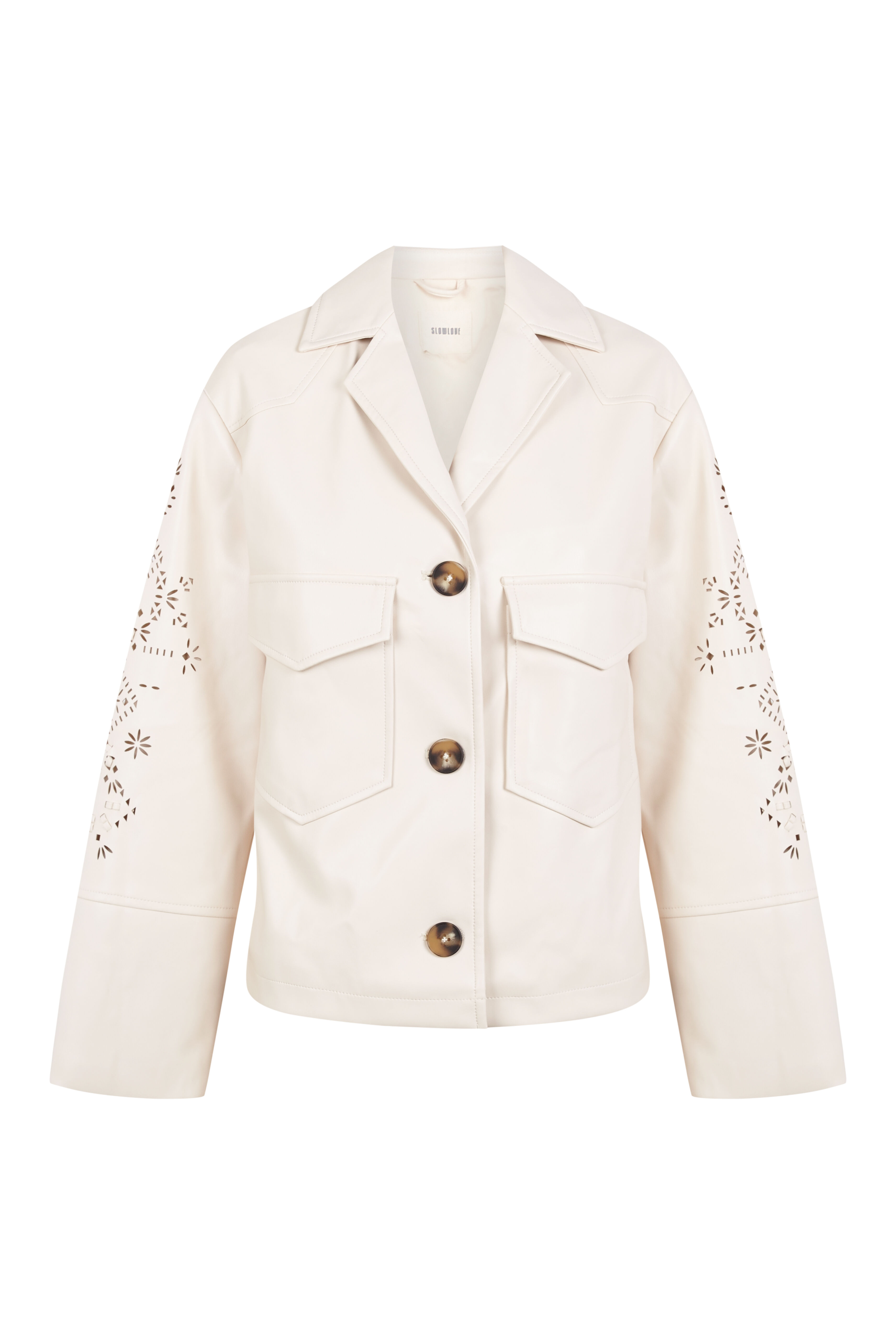 Slowlove Cazadora perforados en manga Beige