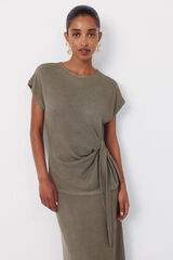 Cortefiel Jersey-knit skirt Kaki