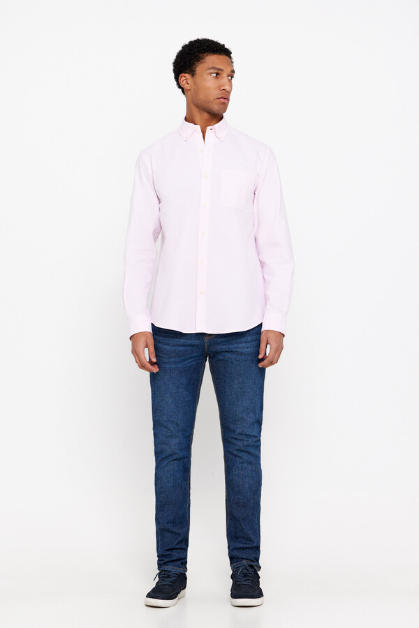Cortefiel Plain Oxford shirt Pink