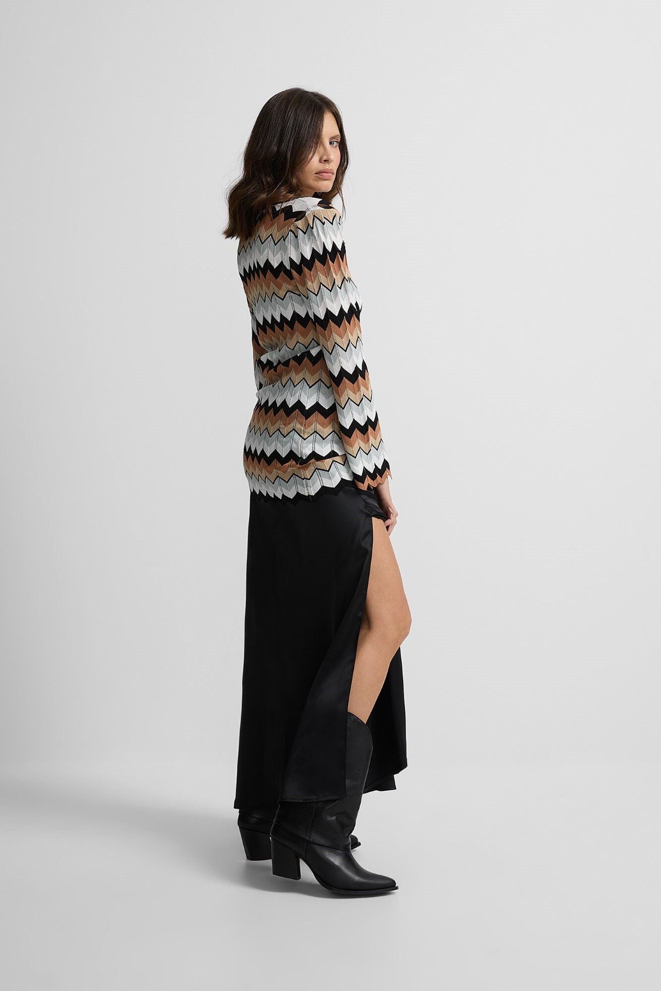 Silbon Malha de malha com n&oacute; espiga Castanho