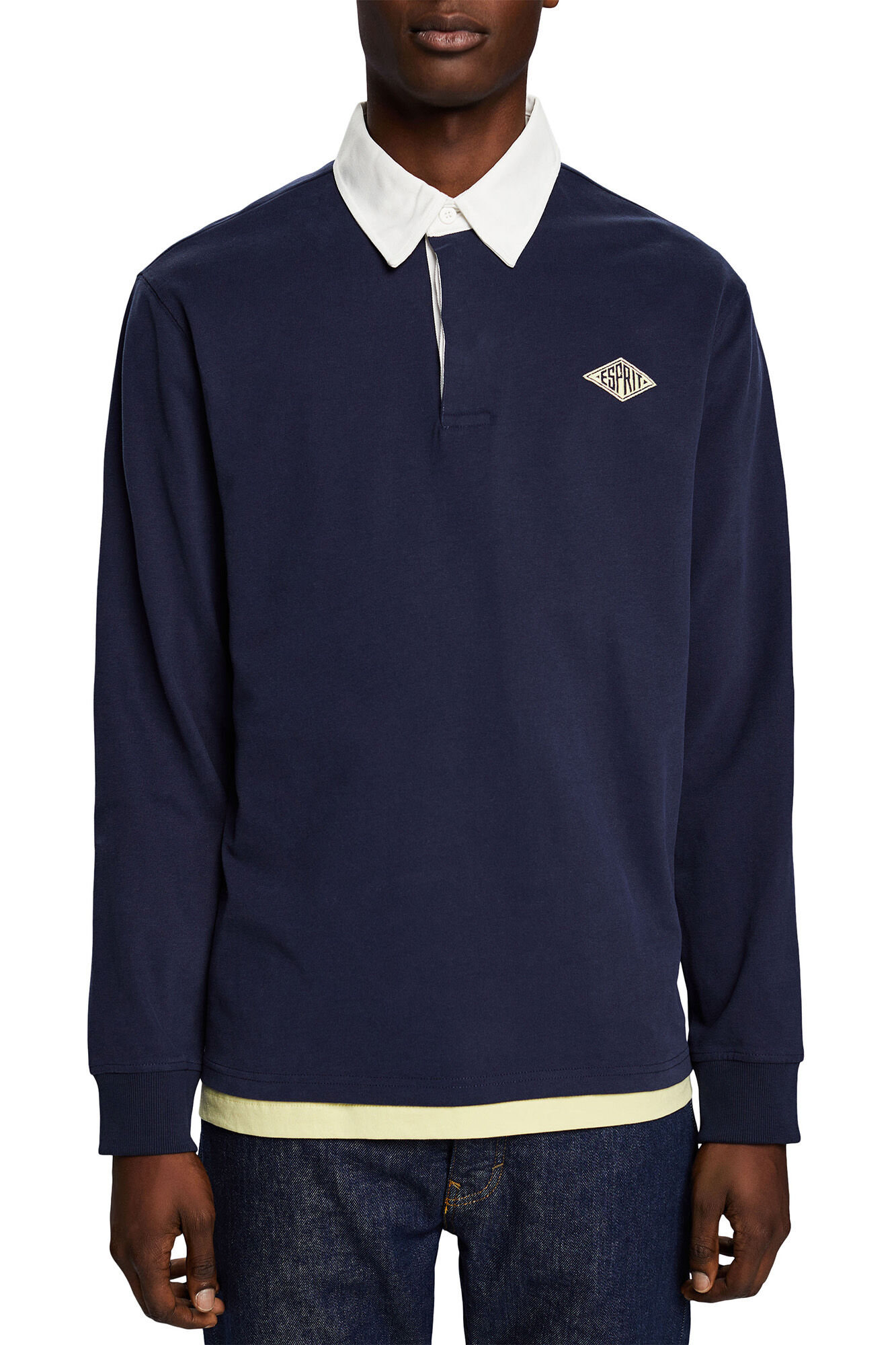 Esprit Polo manga larga algod&oacute;n Azul marino