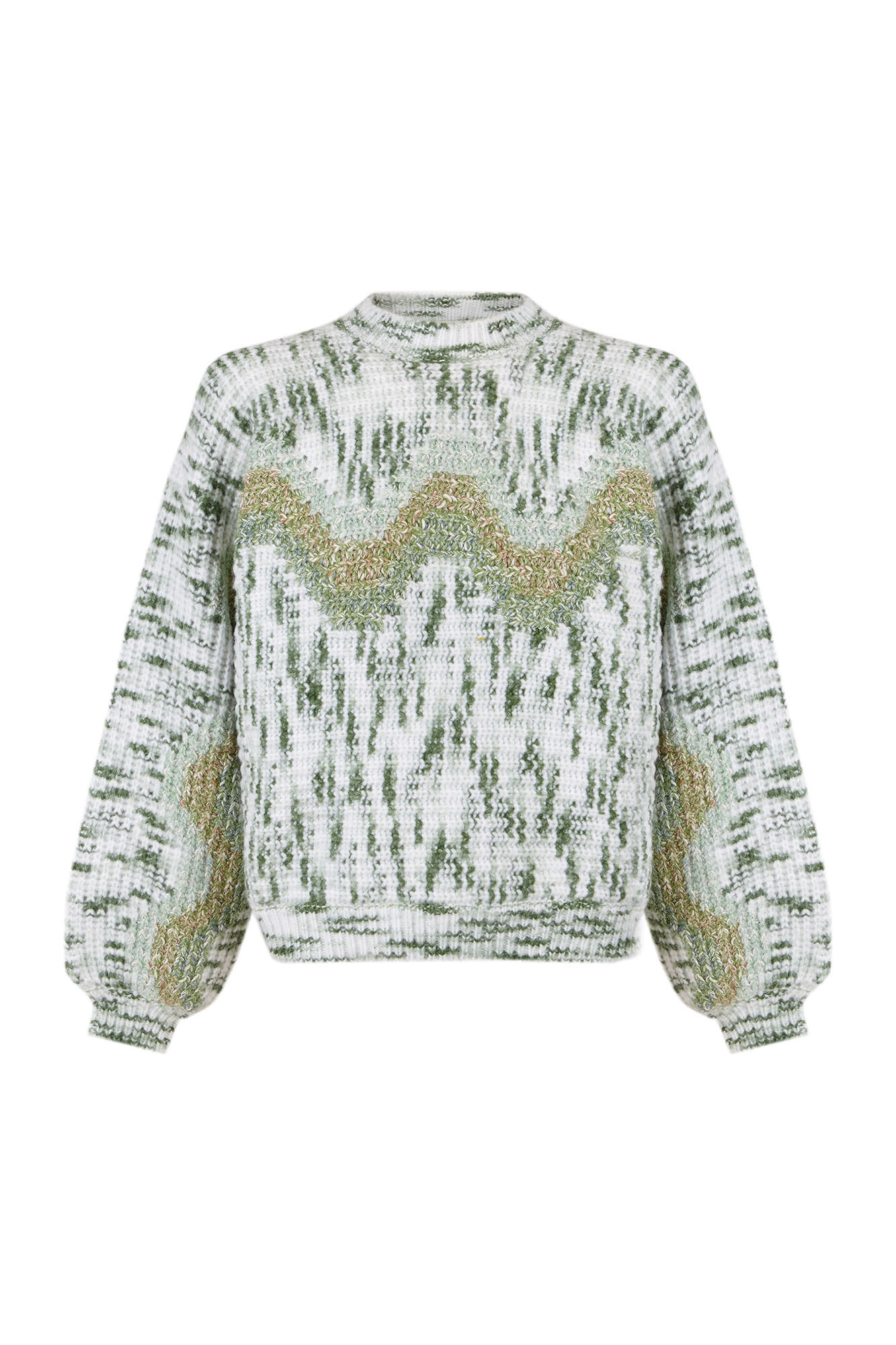 Slowlove Camisola jaspeada Verde