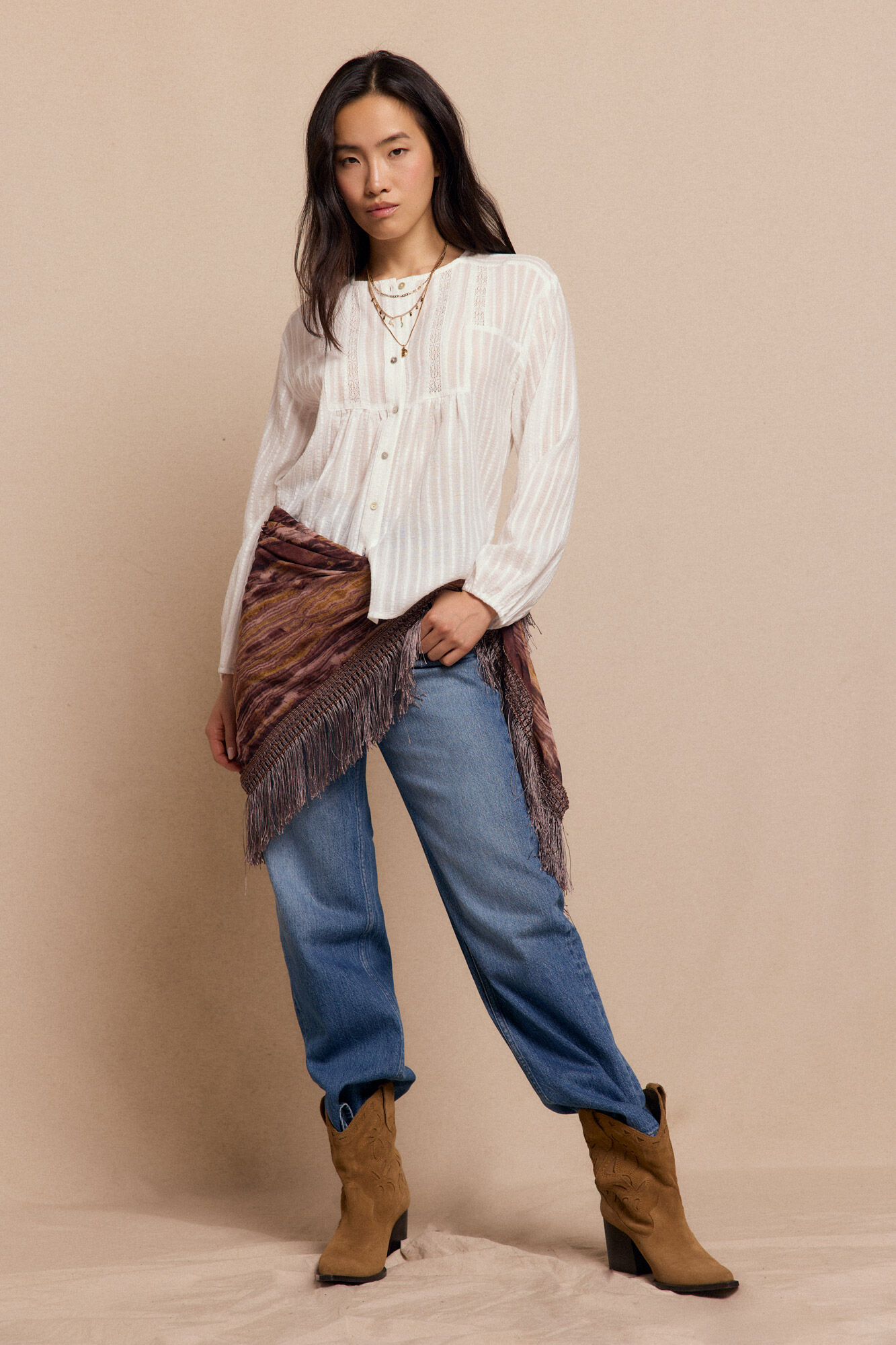 Slowlove Blusa de renda