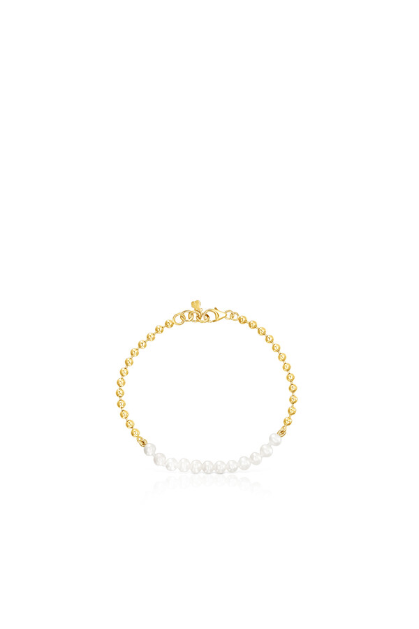 Cortefiel Silver vermeil and pearl bracelet Yellow