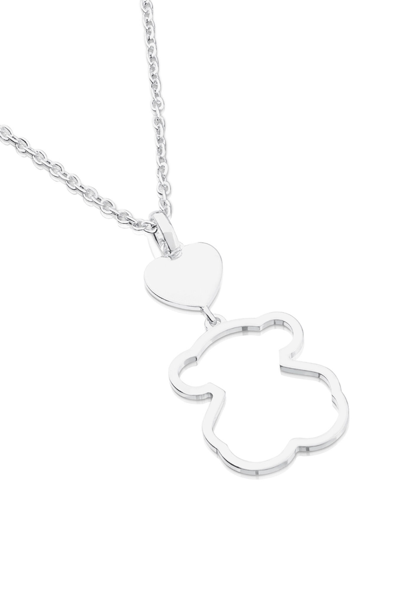 Tous Collar de plata motivo oso New Silueta Gris